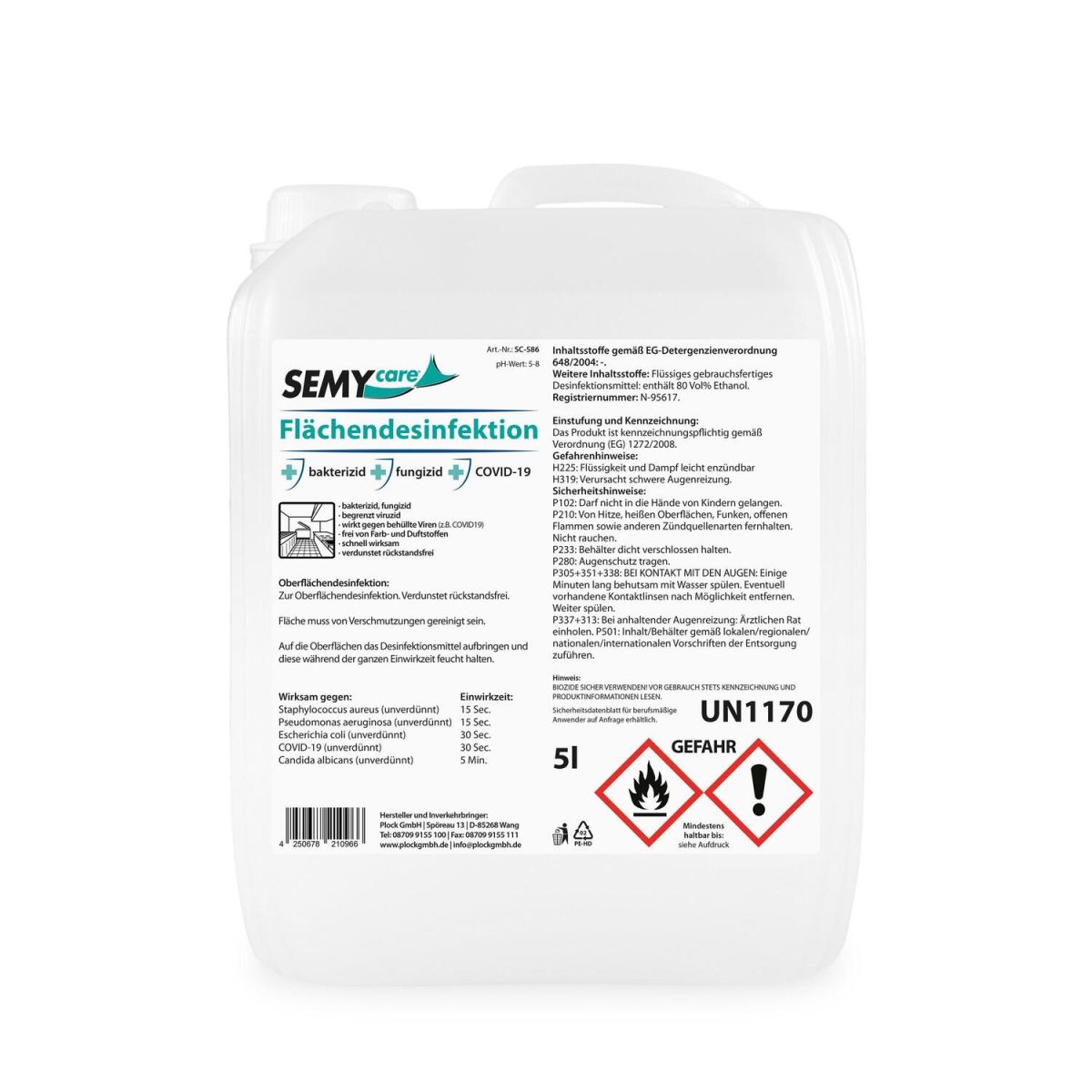 Plock SEMYcare Flächendesinfektion 5 l; transparent