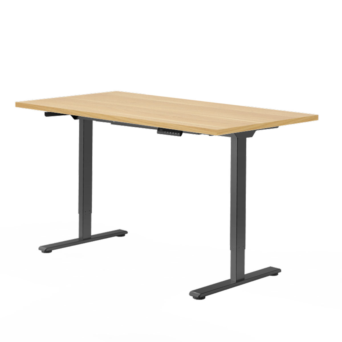 FlexiSpot Höhenverstellbarer Schreibtisch Kohlenstoffstahlrahmen; 148x86.8x5.9 cm (LxBxH); ahorn/schwarz; rechteckig