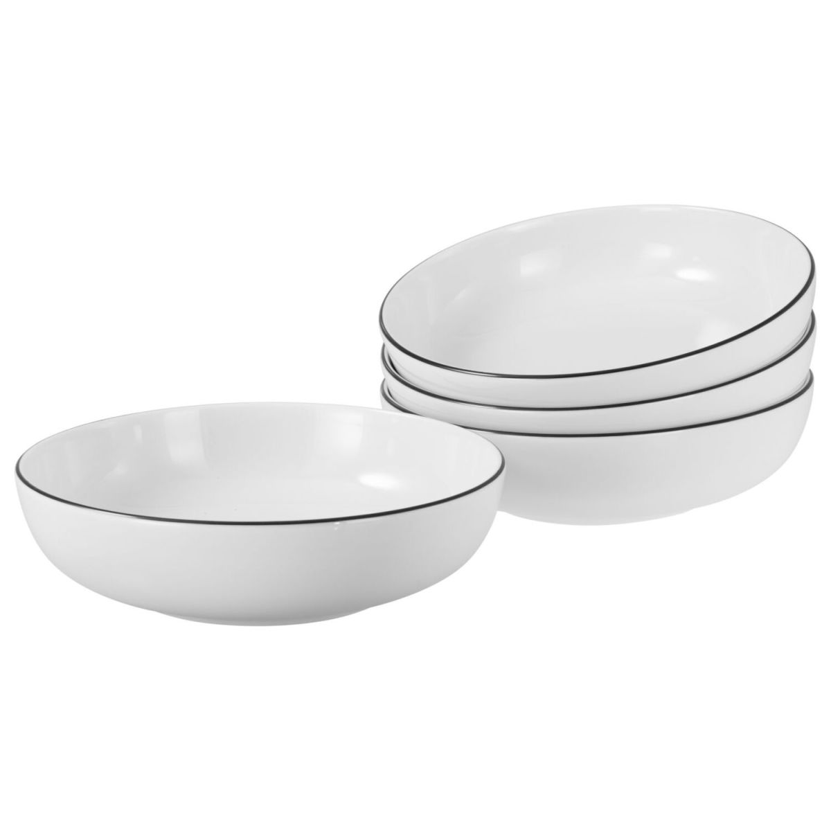 CreaTable Allround - Poke Bowl 4-tlg 950 ml, 21x6 cm (ØxH); weiß/schwarz; rund; 4 Stück / Pack
