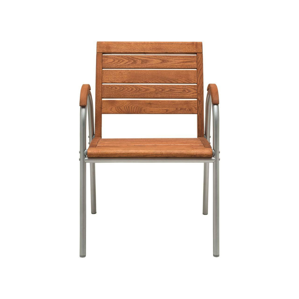 Rondo Gartensessel 'Solano' 54.5x59.7x83 cm (BxTxH); Sitz braun, Gestell silber