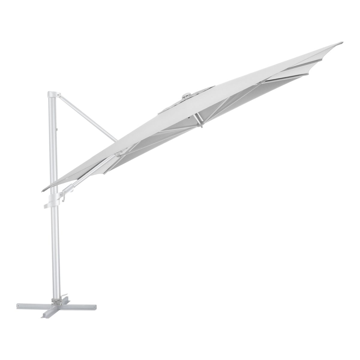 KETTLER Schirm UPF 50+ EASY FLEX , mit PU-Beschichtung 300x300x260 cm (LxBxH); hellgrau; Gestell silber; quadratisch; 3 Stück / Pack