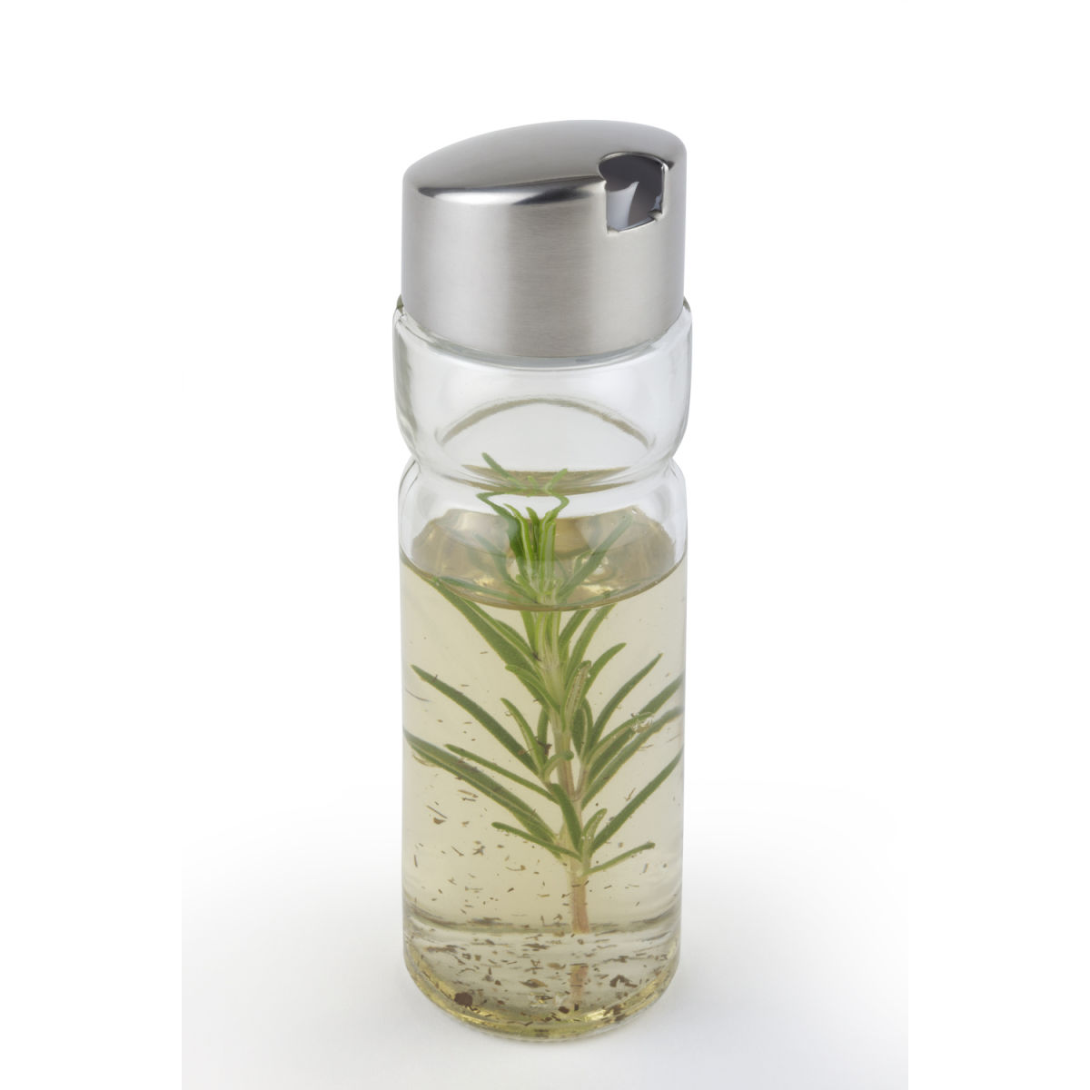 APS Essig-/Öl-Glas Behälter 4.5x16 cm (ØxH); silber/transparent