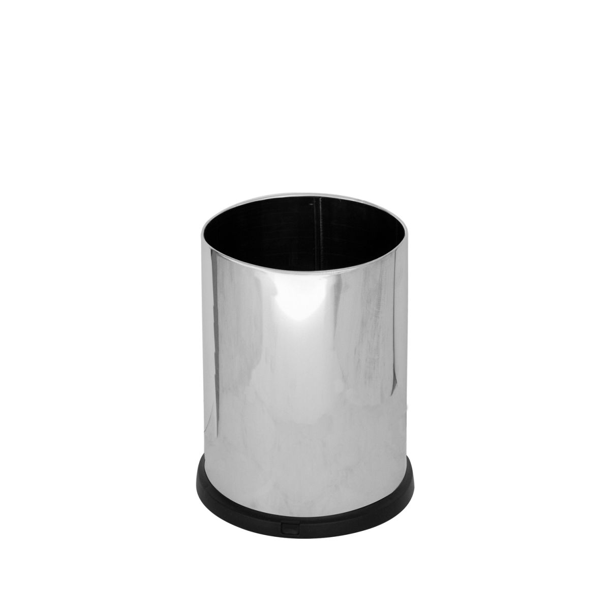 STIL CASA Stil Casa Abfallbehälter für den Innenbereich, Edelstahl, Kunststoff-Bodenschutzrand, poliert 15 l, 27.7x27.7x25x34 cm (LxBxØxH); silber