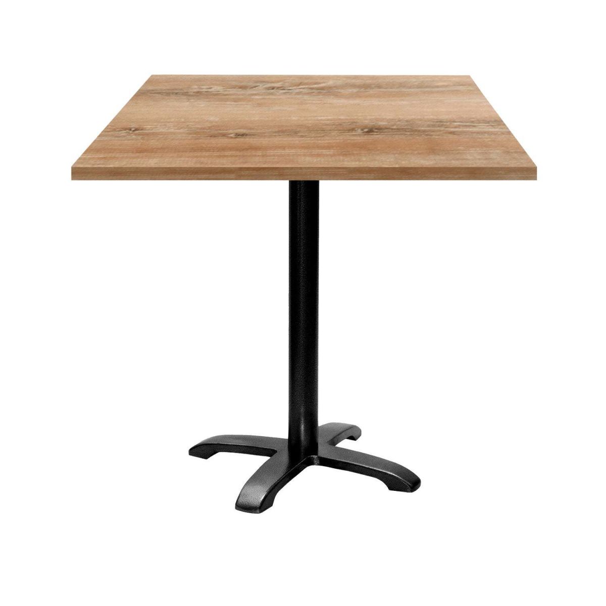 RestooTab Tisch Bazila quadratisch - Dekor Holz 70x70x74 cm (LxBxH); Platte eiche antik, Gestell schwarz; quadratisch