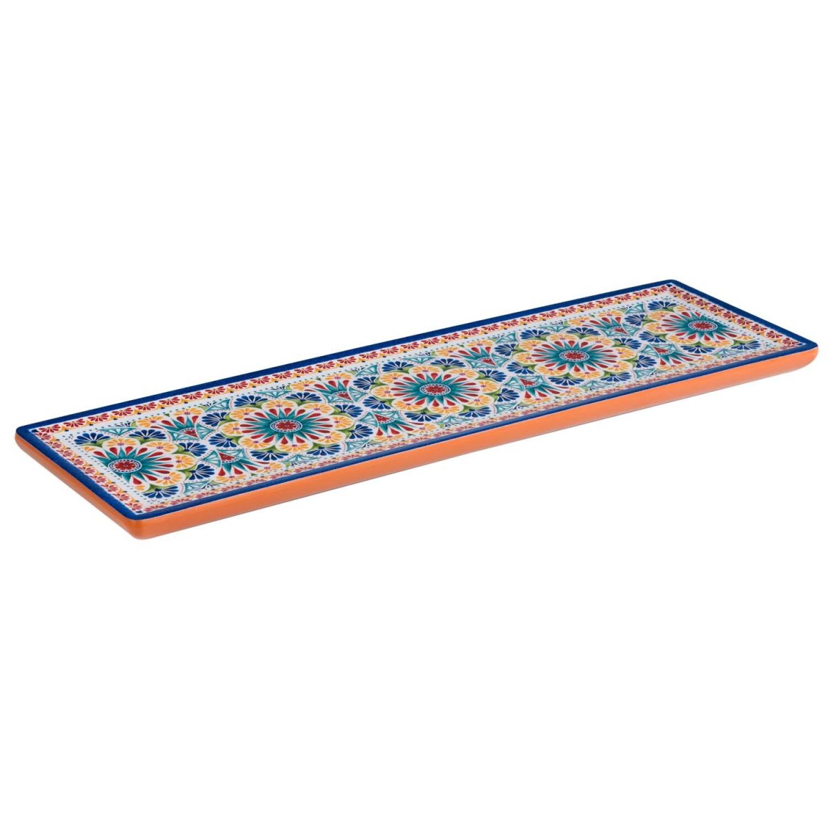 APS GN 1/3 Tablett ARABESQUE, Melamin; GN 2/4, 53x16.2x2 cm (LxBxH); blau/terrakotta; rechteckig