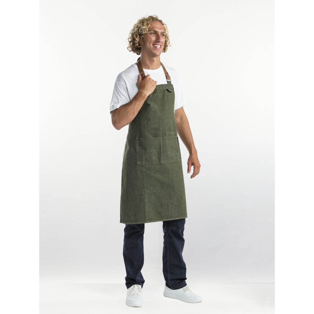 Chaud Devant Latzschürze Forene Green Denim W70 – L90 90x70 cm (LxB); grün