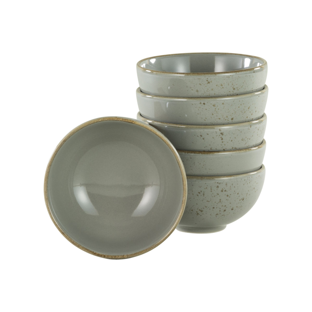 CreaTable Nature Collection - Dipschale 6-tlg 200 ml, 11.5x5.5 cm (ØxH); steingrau; rund; 6 Stück / Pack