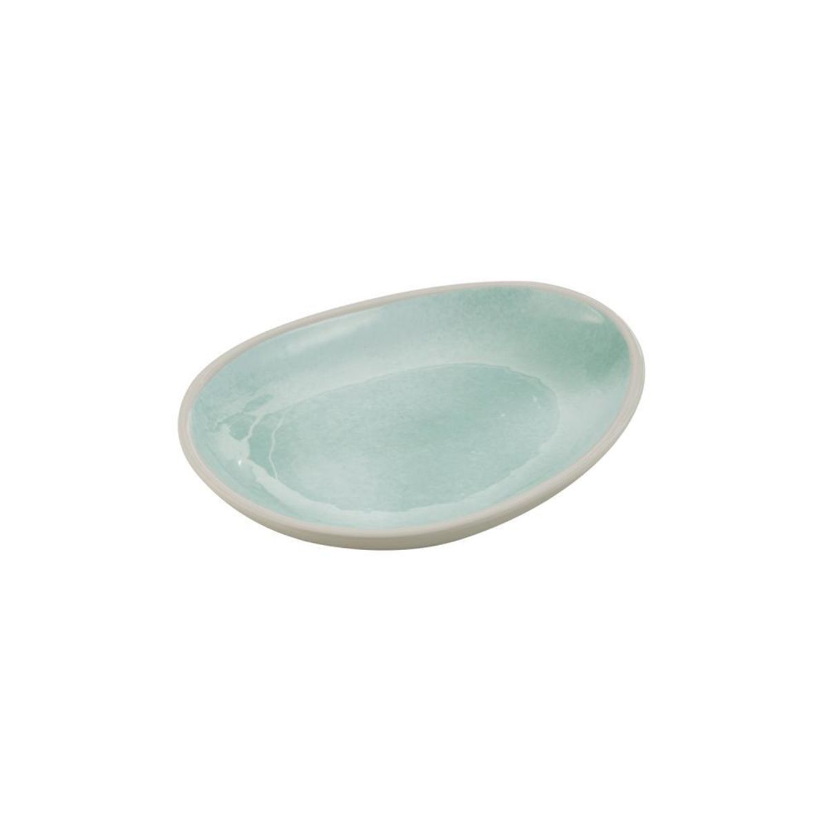 APS Teller -CALA-; 19x14.5x2.5 cm (LxBxH); grün/grau; organisch