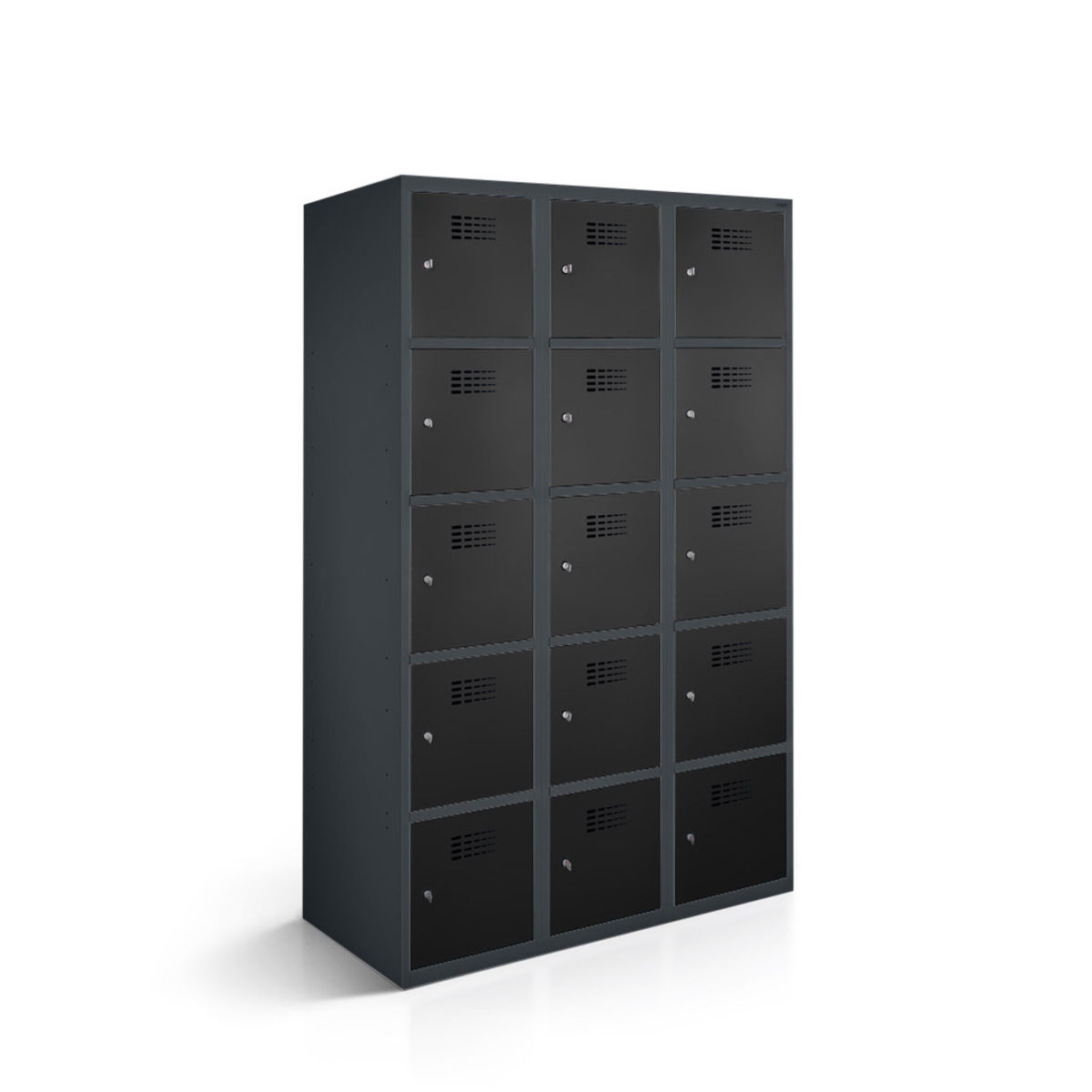 rotstahl Fächerschrank 15 Fächer mit anthrazitgrauem Korpus 90x50x180 cm (BxTxH); schwarz