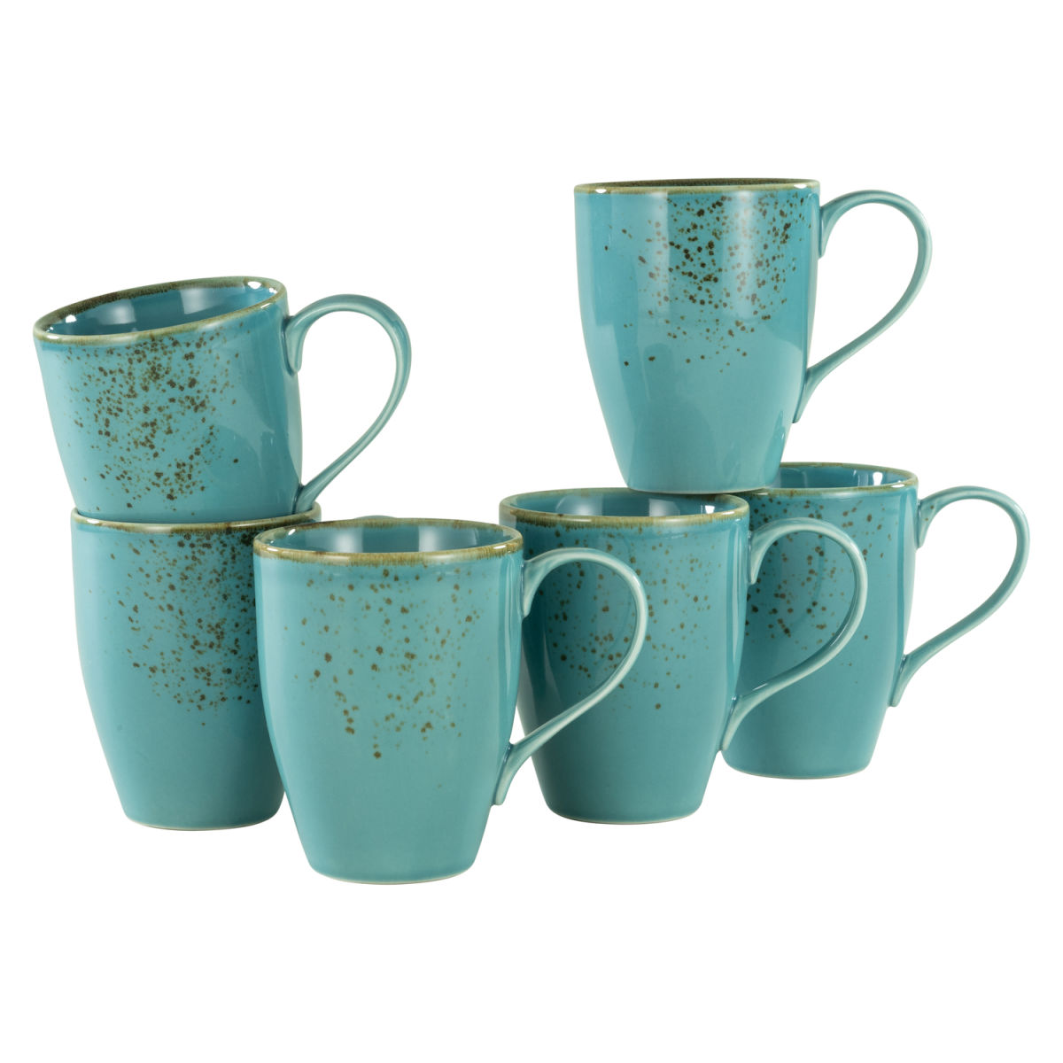 CreaTable Nature Collection - Kaffeebecher 6-tlg 300 ml, 8.5x11 cm (ØxH); petrol; rund; 6 Stück / Pack