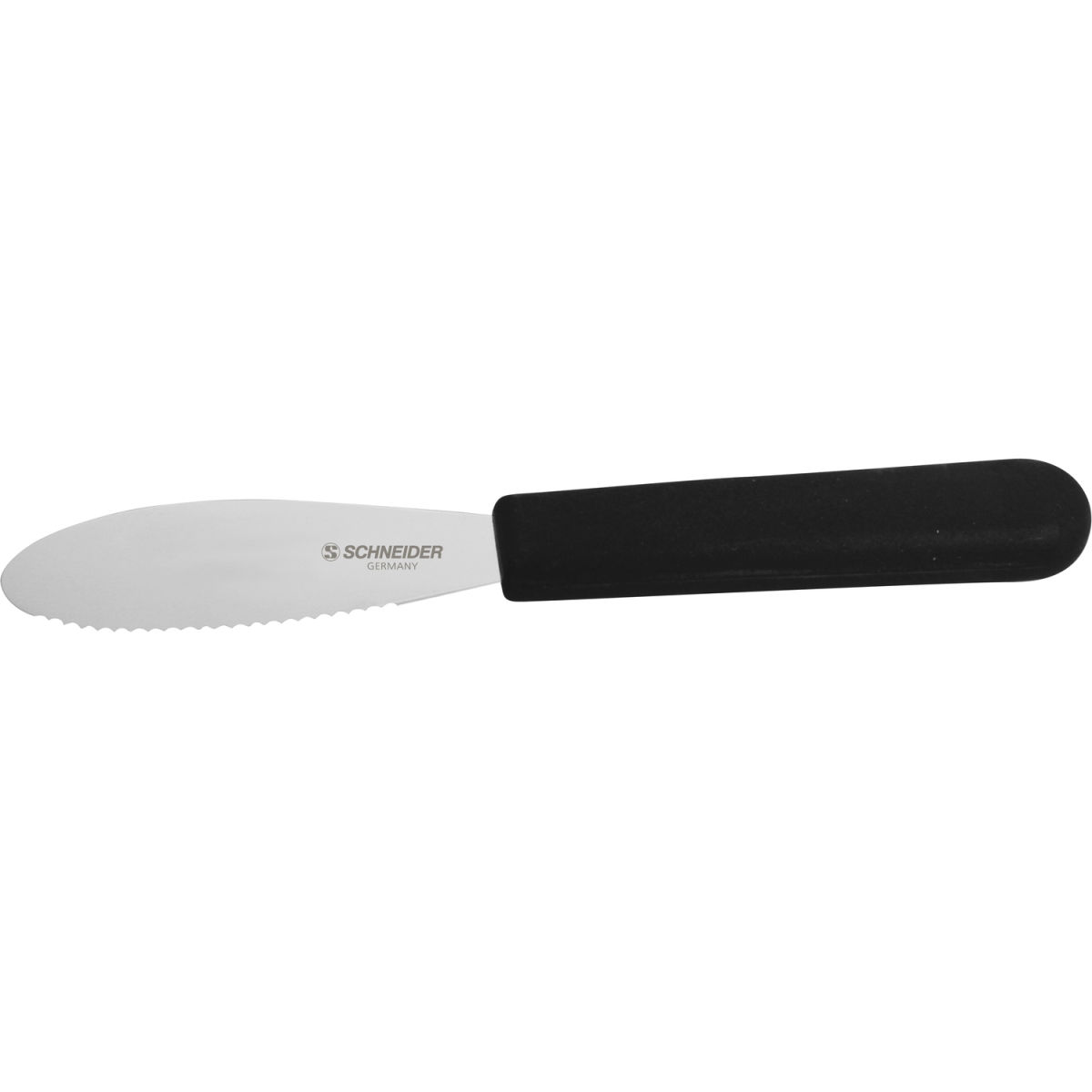 Schneider Streichmesser mit Wellenschliff Klingenlänge 12 cm, 12 cm (L); schwarz