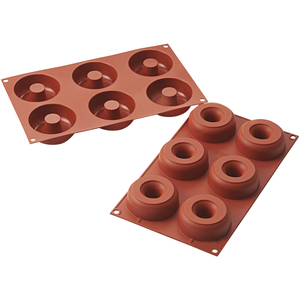 Schneider Silikonbackform Donuts 98 ml, 30x17.5x7.5x2.5 cm (LxBxØxH); rot