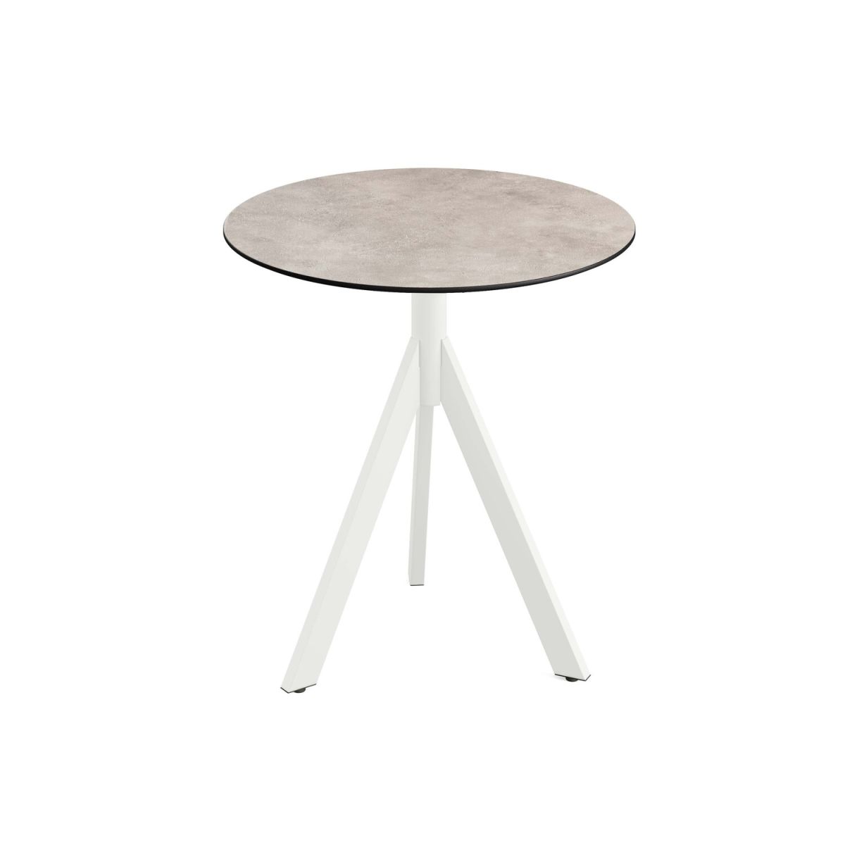 Feros Infinity Tripod Terrassentisch frame + HPL Ø70 cm 74x70 cm (HxØ); weiß/sand; rund