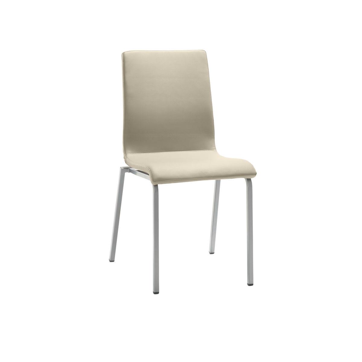 Mayer Sitzmöbel Stuhl 2120, Mikrofaser-Stoff, Rechteckrohr 47x54x90 cm (BxTxH); Sitz taupe, Gestell silber