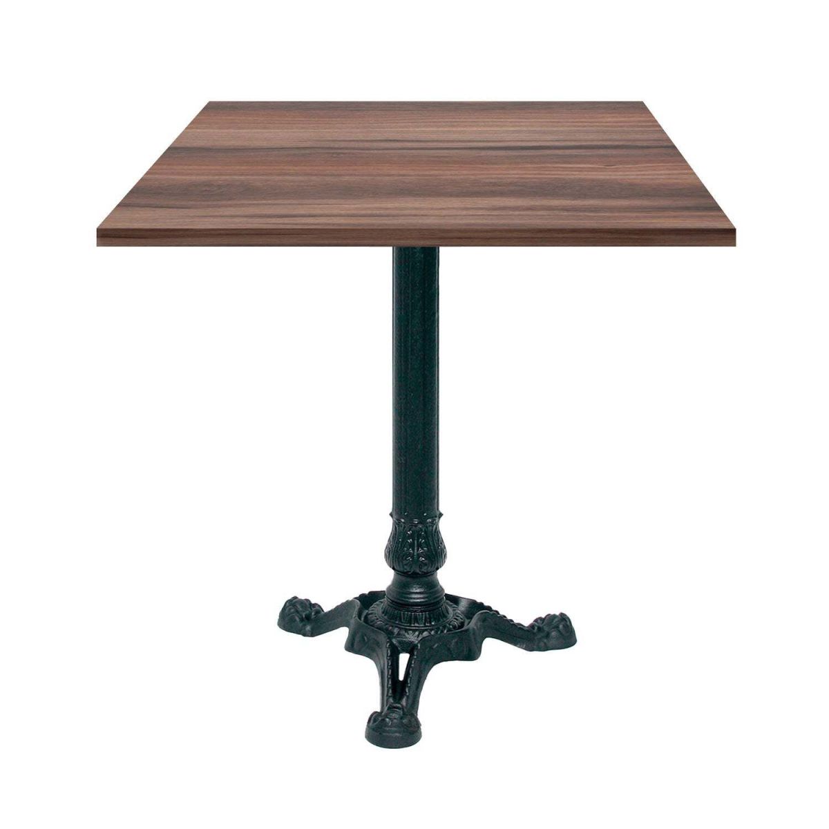 RestooTab Tisch Bistrot quadratisch - Dekor Stein & Holz 70x70x75 cm (LxBxH); eiche geräuchert; Gestell schwarz; quadratisch