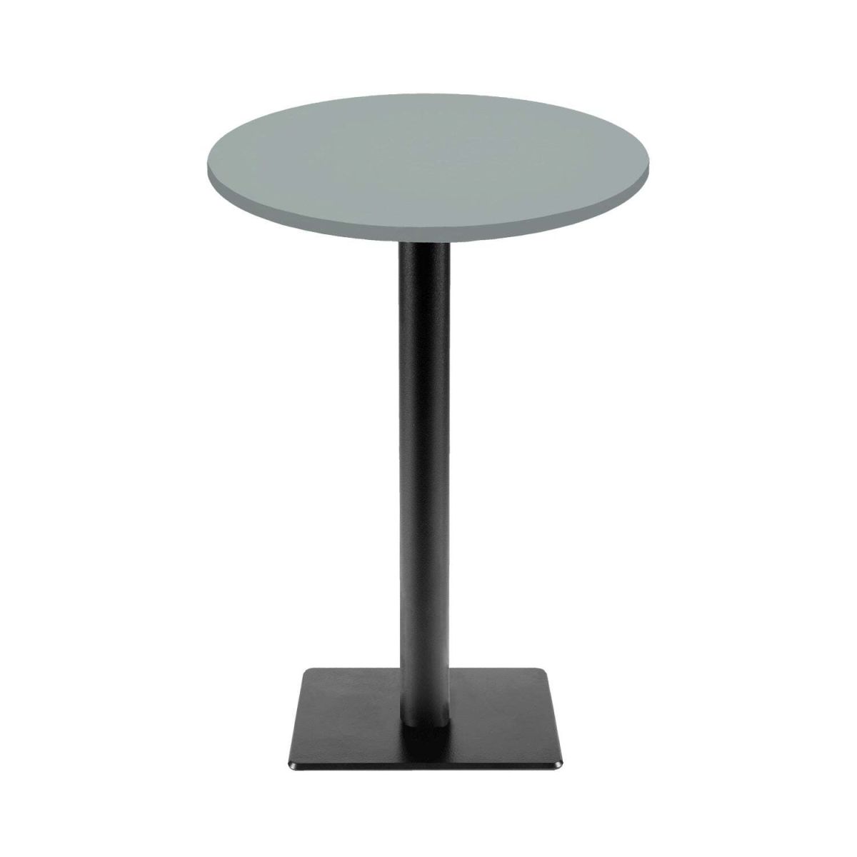 Tavolo alto Milano-T rotondo - laminato legno & tinta unita RestooTab; 113x60 cm (HxØ); grigio; rotonda