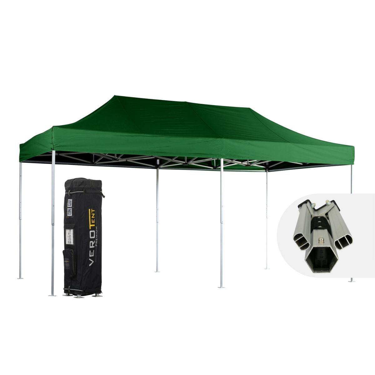 VeroTENT VeroTENT Faltpavillon 3x6m Luxea mit Dach 300x600x330 cm (LxBxH); grün