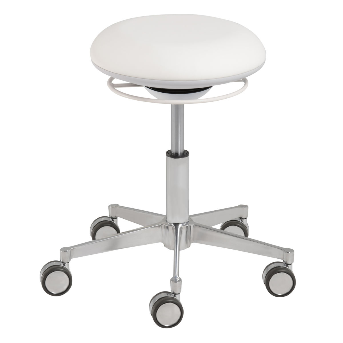 Mayer Sitzmöbel Funktionsdrehhocker 3D 49x45x49 cm (BxHxT); Sitz kaltweiß, Gestell chrom