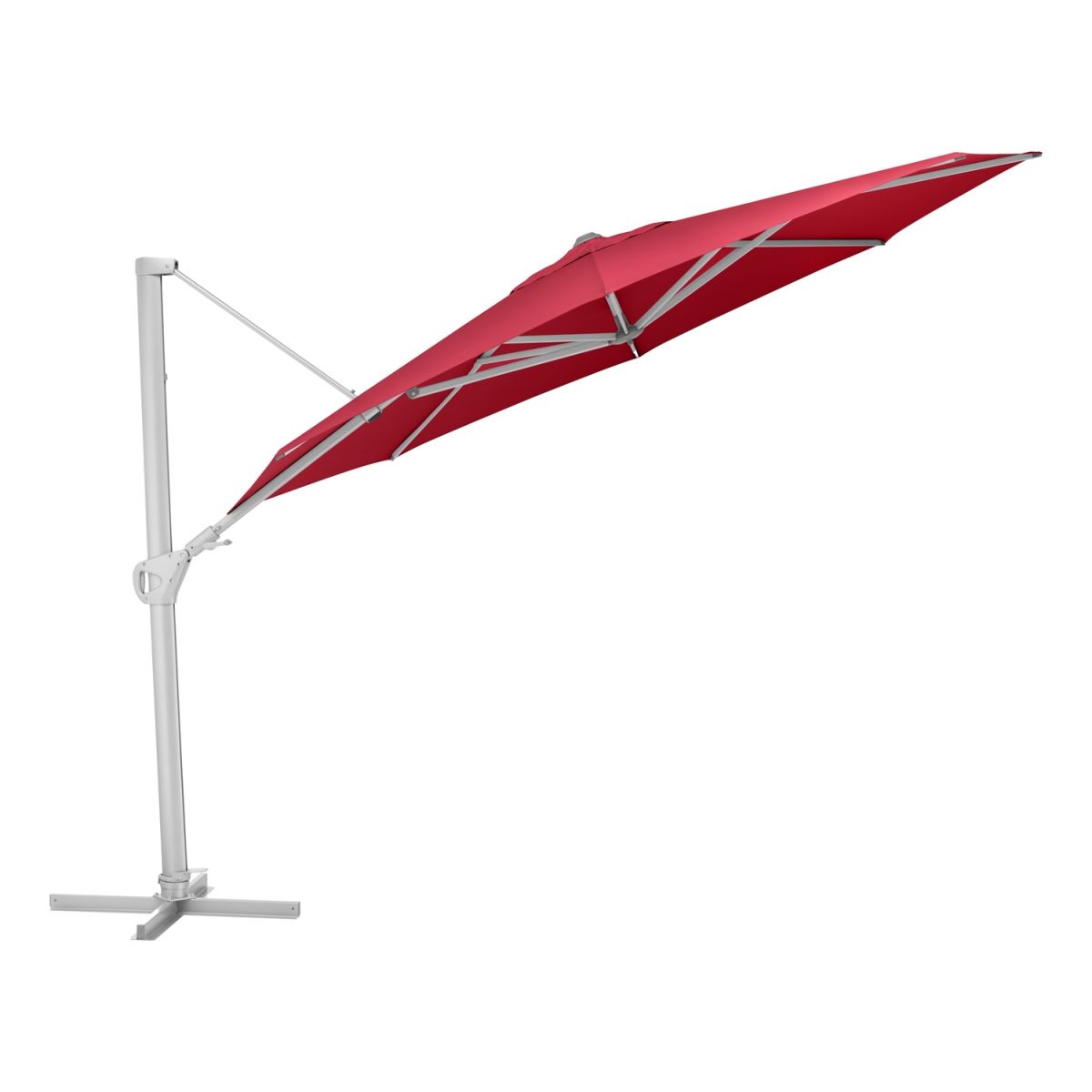 KETTLER Schirm UPF 50+ EASY SWING , mit PU-Beschichtung 350x350x350x260 cm (LxBxØxH); rot; Gestell silber; rund; 3 Stück / Pack
