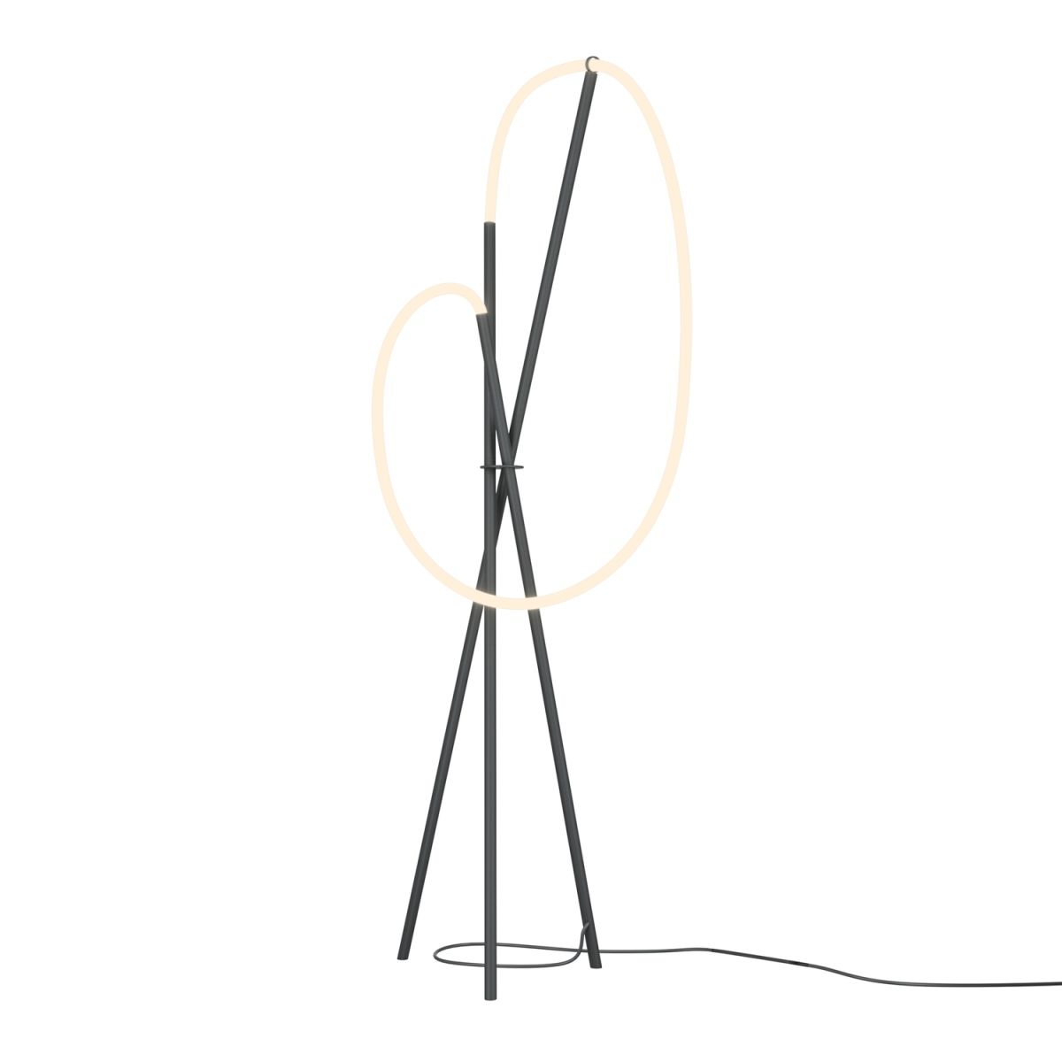 Maytoni Maytoni Stehleuchte Crochet Messing, aus Aluminium, LED, 2500lm, 3000K; 45x45x162 cm (LxBxH); schwarz; Gestell schwarz