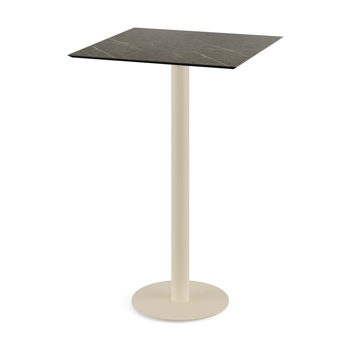 Feros Urban Stehtisch Sand Gestell + HPL quadratisch 70x70x109.2 cm (LxBxH); braun; quadratisch