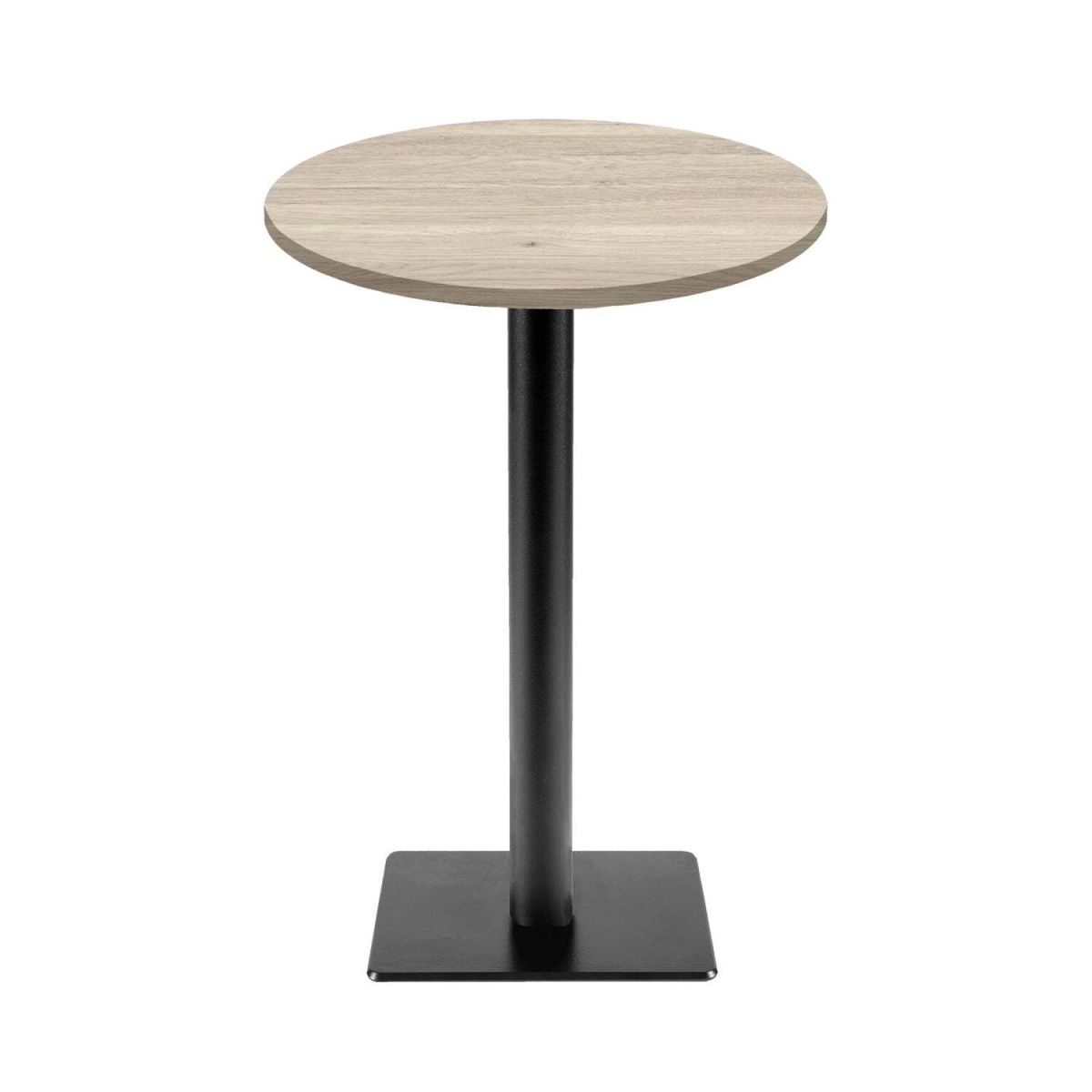 Tavolo alto Milano-T rotondo - laminato legno & tinta unita RestooTab; 113x60 cm (HxØ); betulla/grigio chiaro; rotonda