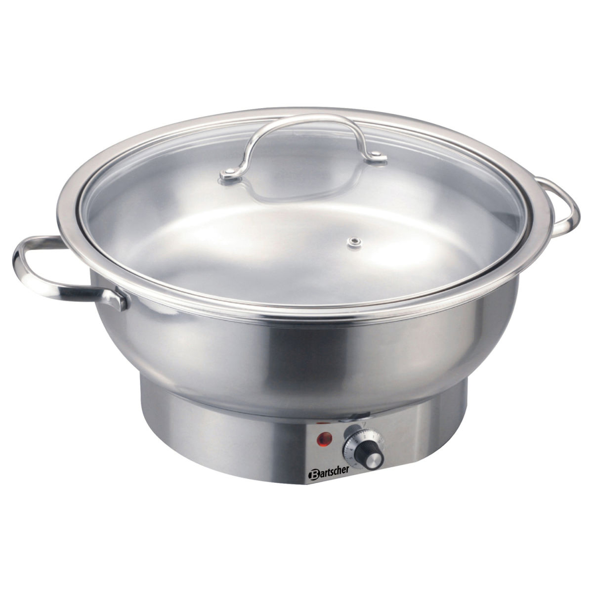 Bartscher Elektro-Chafing Dish, 3,8 l 3.8 l, 40.5x22x33 cm (TxHxØ); silber; rund