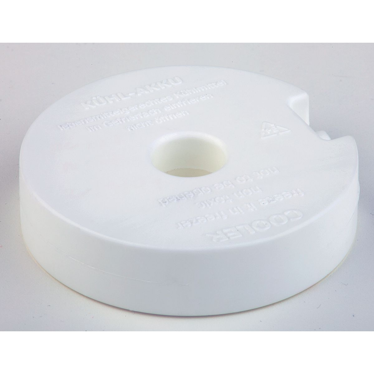 APS Kühlakku, Polyethylen gefüllt mit Kühlflüssigkeit, rund 10.5x10.5x10.5x2.5 cm (LxBxØxH); weiß; rund