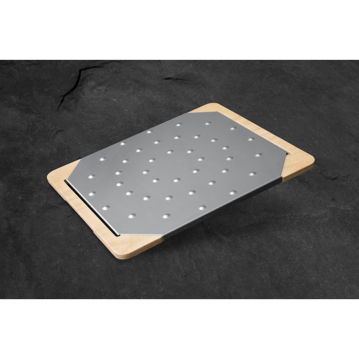STIL CASA Stil casa, Set 6 Schneidebretter für Pizzen und Focaccia, Holzständer, Edelstahlplatte 38x33x18 cm (LxBxH); mehrfarbig; 6 Stück / Pack