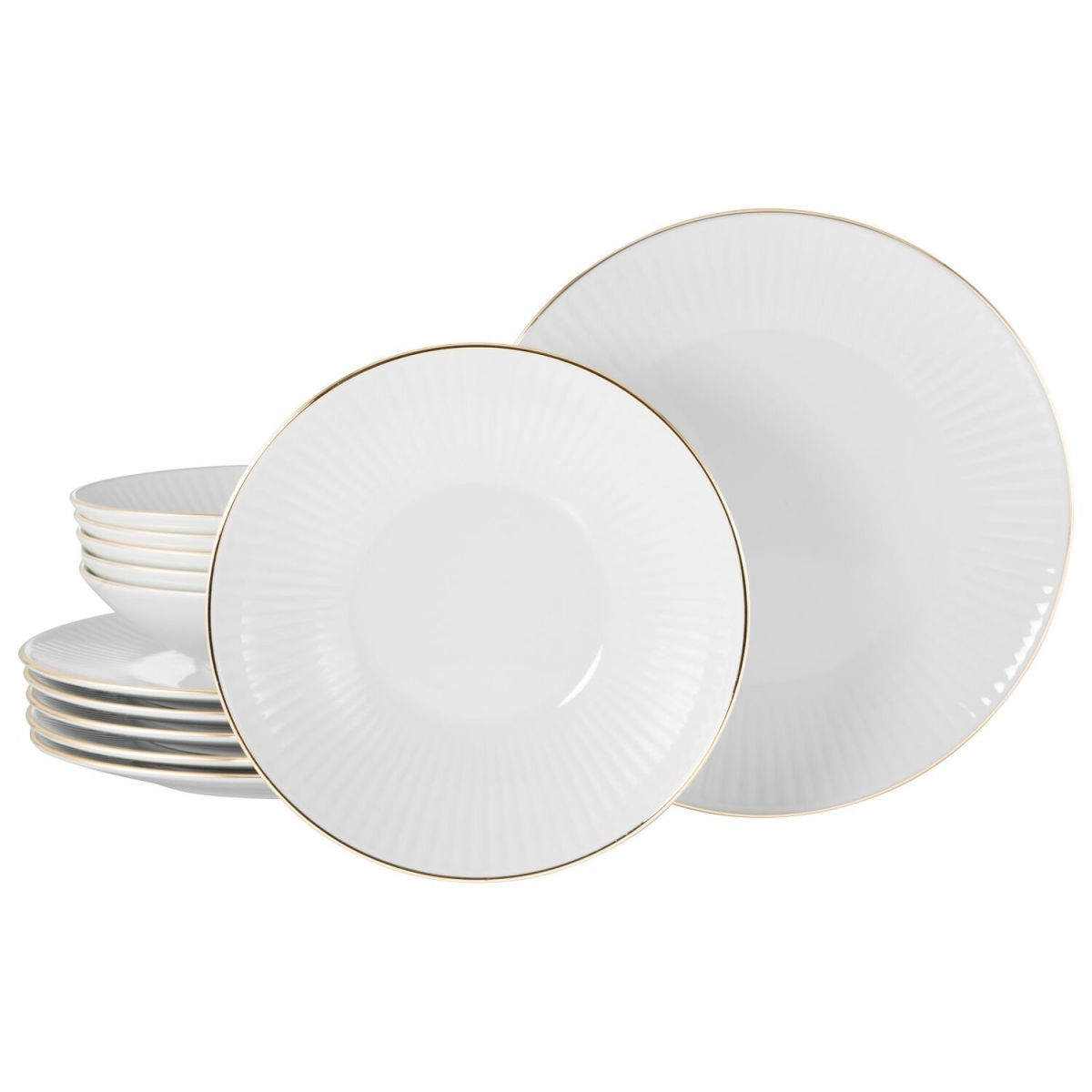 CreaTable Valencia gold - Tafelservice 12-tlg weiß/gold