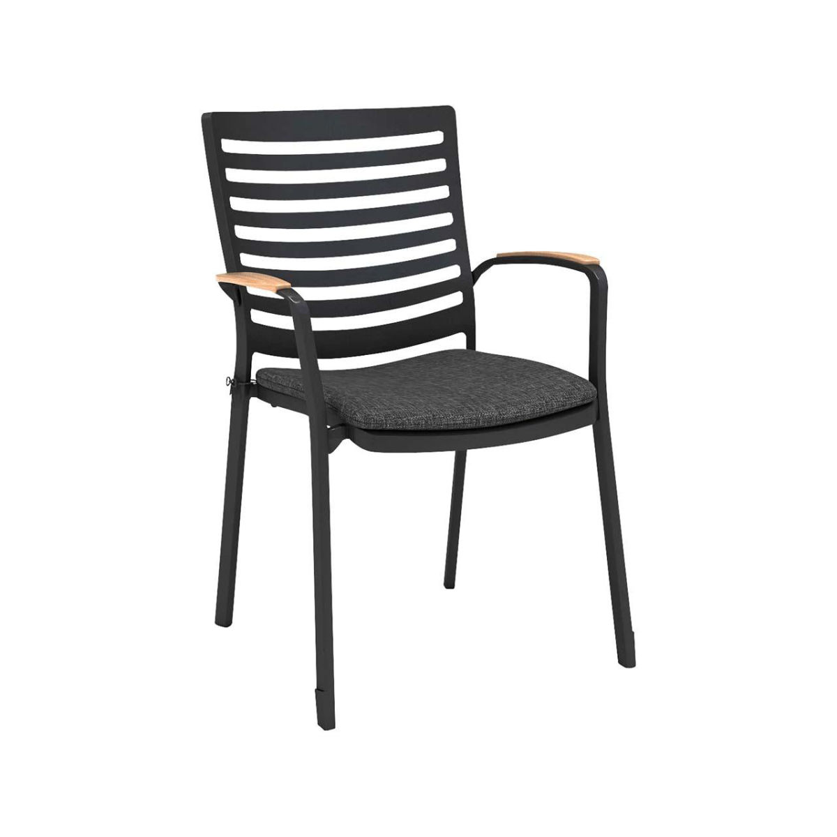 ScanCom Gartenstuhl 'Portals' inkl. Sitzkissen, ecru; 63x63x89 cm (BxTxH); Sitz braun, Gestell schwarz