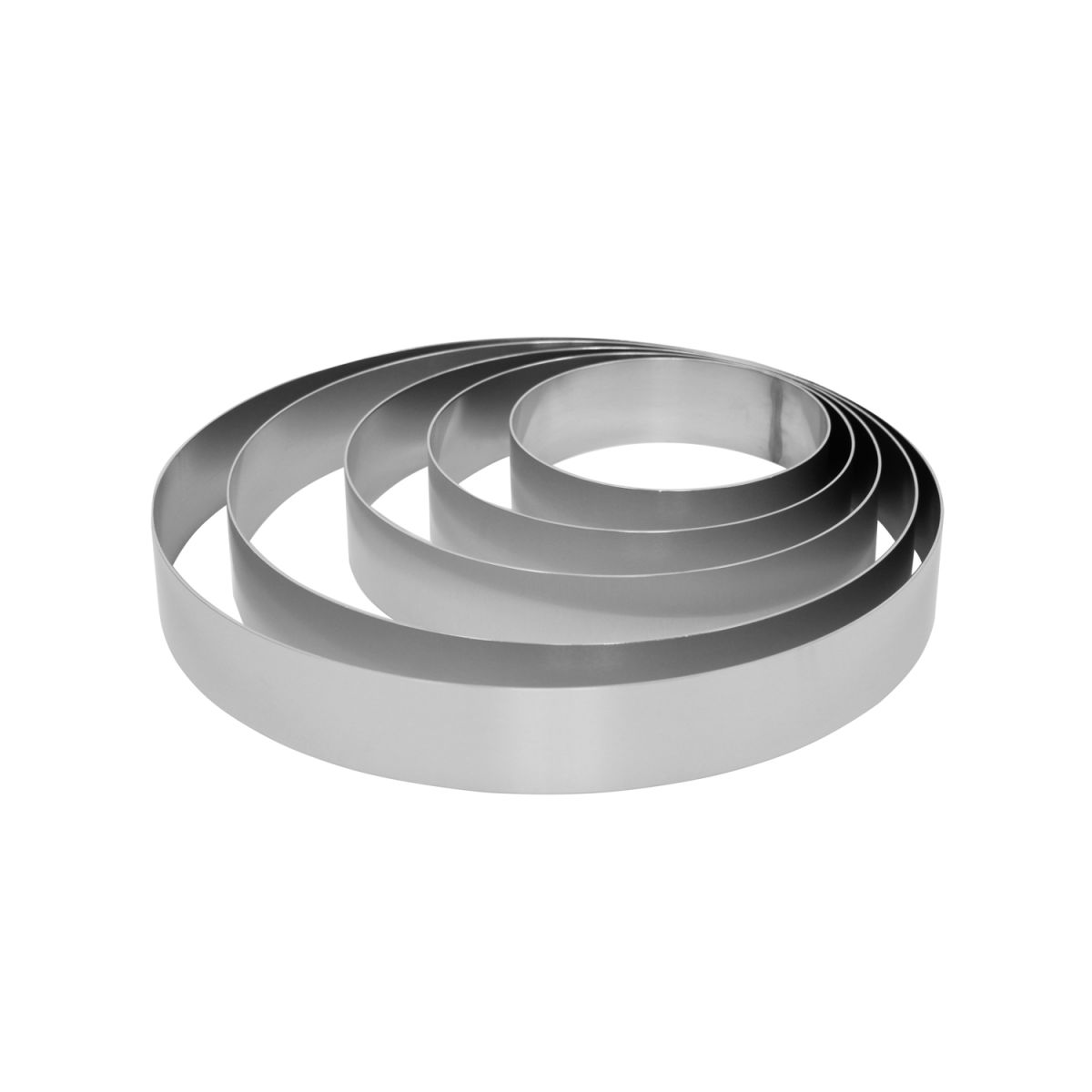 Schneider Tortenring-Set 5-teilig Aluminium 6 cm (H); silber