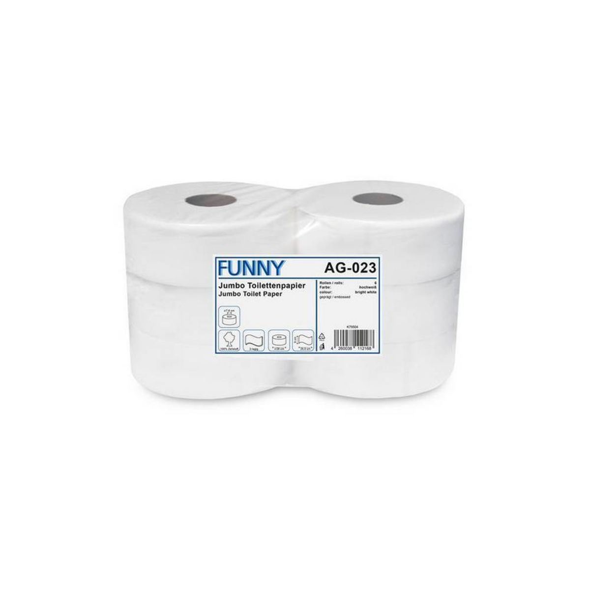 Plock Jumbo-Toilettenpapier, 2-lagig, 28 cm 28 cm (Ø); weiß; 6 Stück / Pack