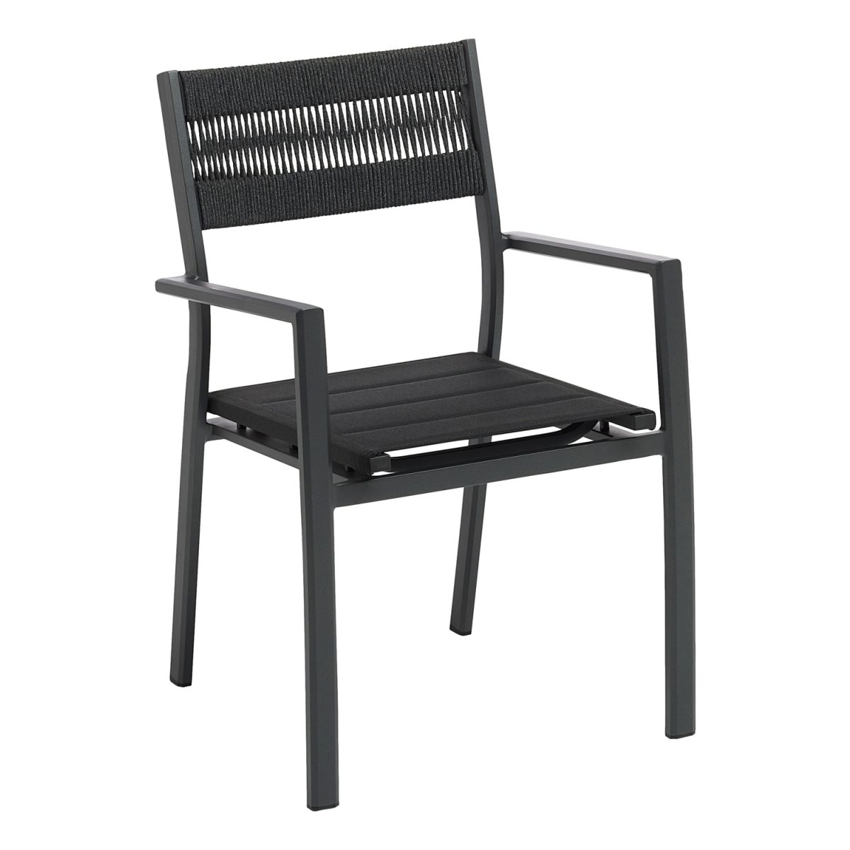 KETTLER Stapelsessel LUGANO; 57x56x86 cm (BxTxH); Sitz anthrazit, Gestell anthrazit; 4 Stück / Stück