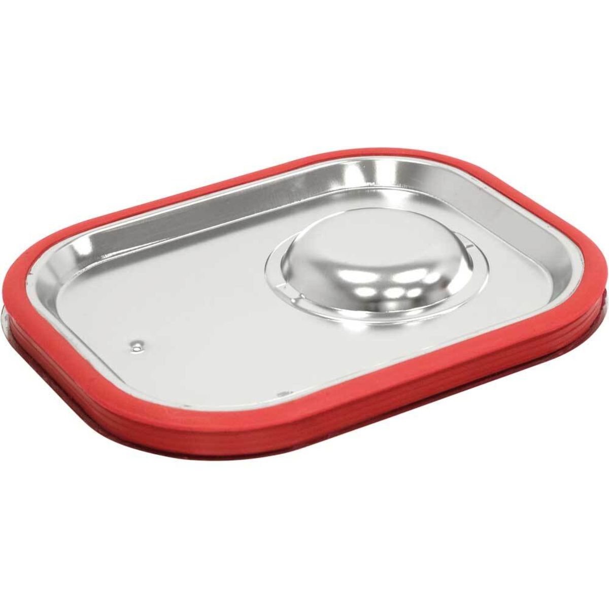 Stalgast GN-Deckel Serie STANDARD, mit Dichtung GN 1/4, 16.2 cm (B); silber/rot
