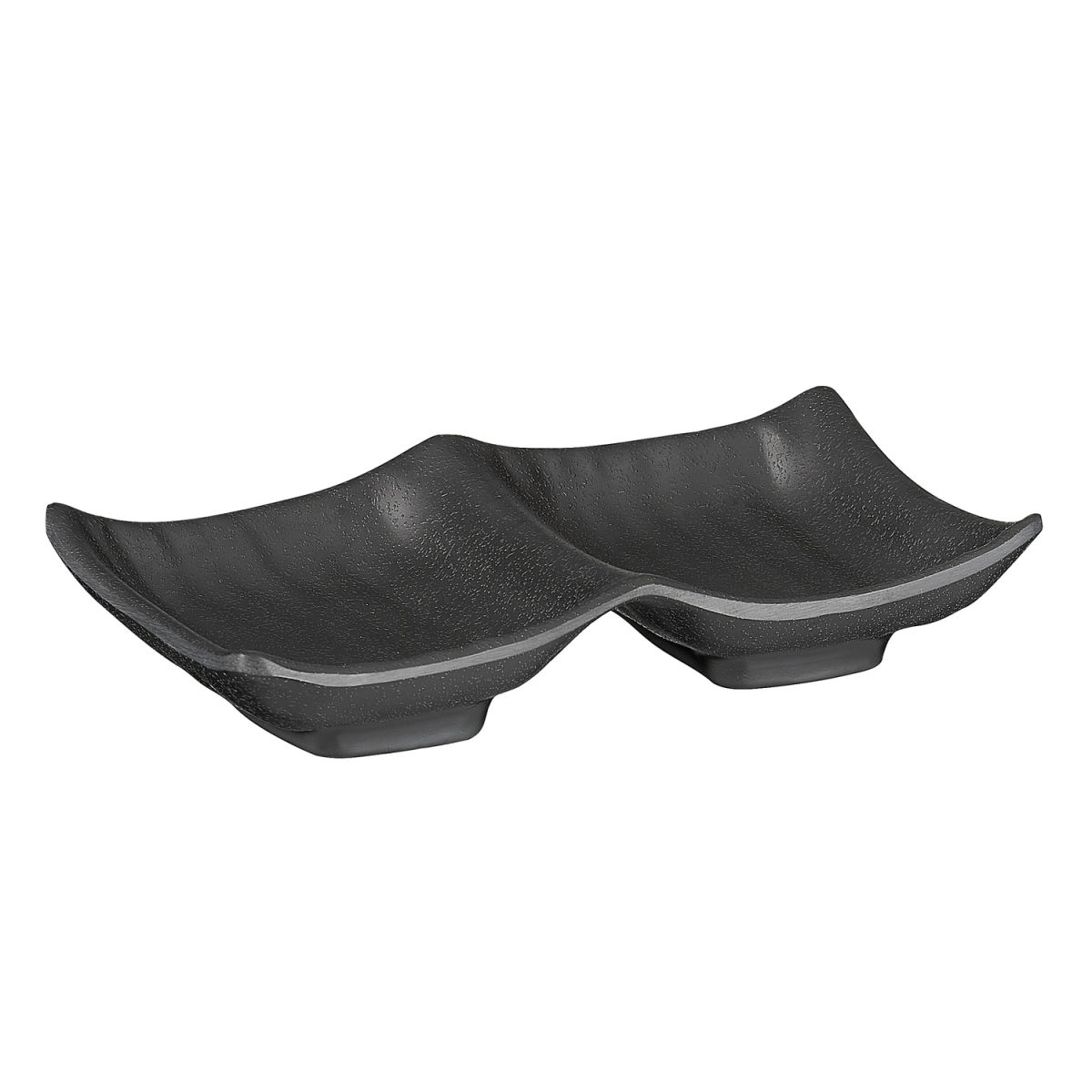 APS Schale ZEN, Melamin, geteilt 14x9x2.5 cm (LxBxH); schwarz; rechteckig