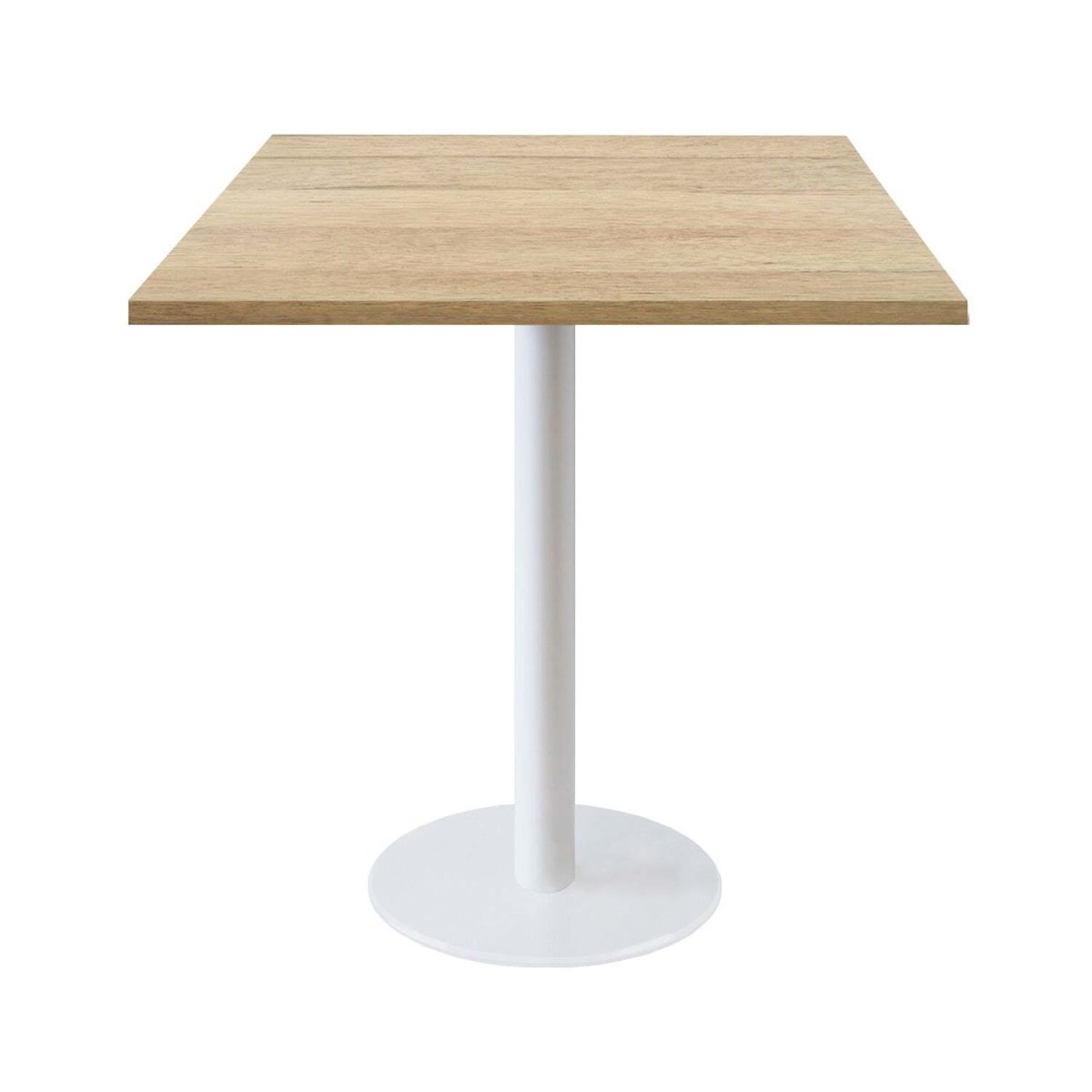 Tavolo Roma quadrato base bianco - laminato legno & pietra RestooTab; 70x70x75 cm (LxLxH); quercia; quadrata