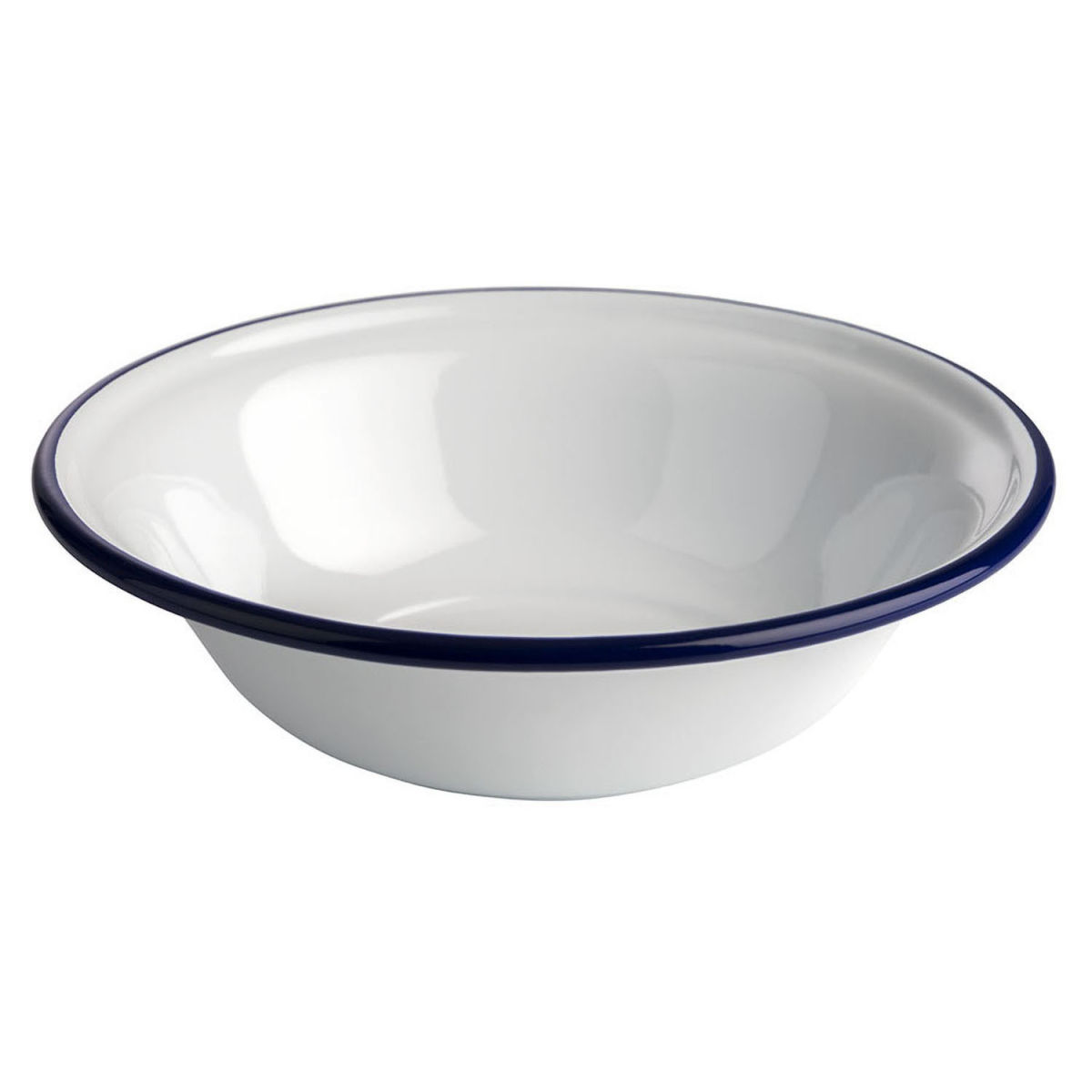 APS Schale ENAMELWARE, emailliertes Stahlblech, rund 450 ml, 16.5x16.5x16.5x4.5 cm (LxBxØxH); weiß/blau; rund