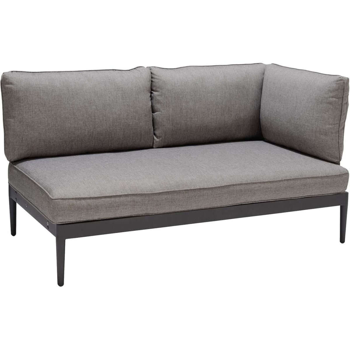 ScanCom Gartensofa 2-Sitzer 'Topaz' mit 3 Rückenlehnen, ecru; 150x78x68 cm (BxTxH); Sitz grau, Gestell grau
