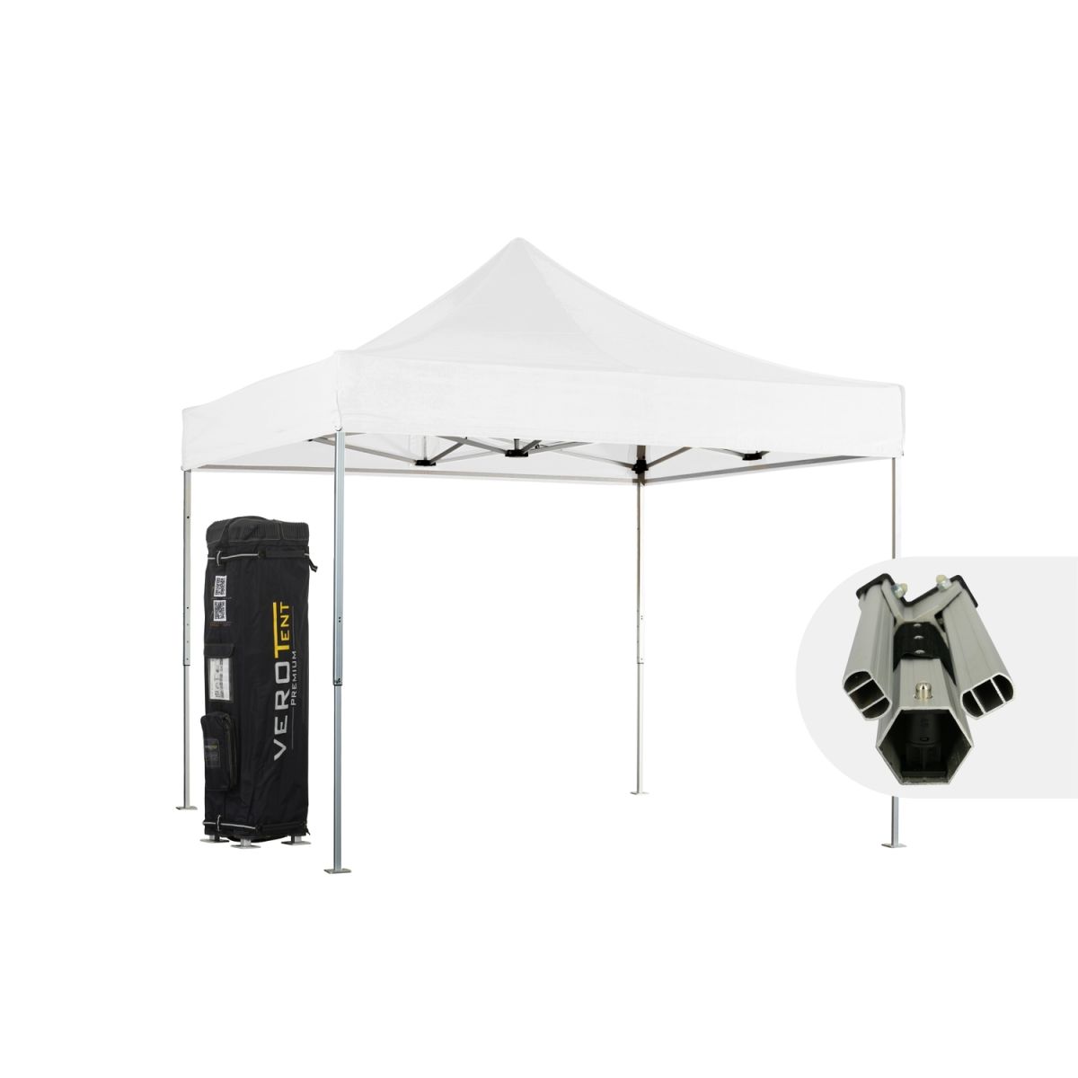 VeroTENT VeroTENT Faltpavillon 3x3m Luxea mit Dach 300x300x330 cm (LxBxH); weiß