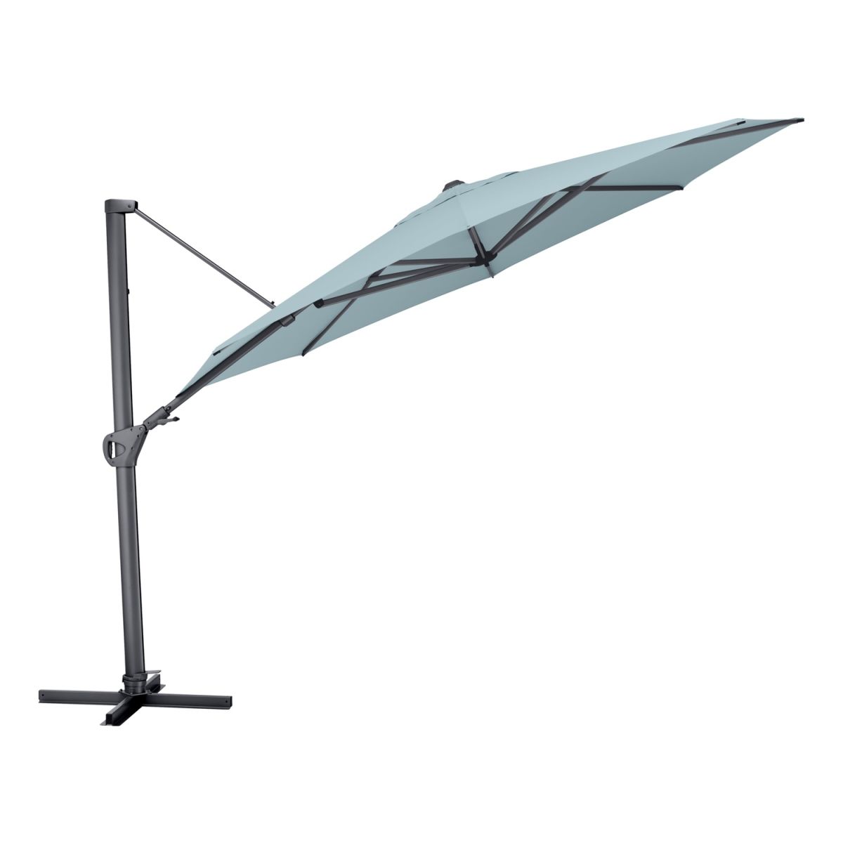 KETTLER Ampelschirm rund EASY SWING LX; 350x350x260 cm (LxBxH); salbei; Gestell anthrazit; rund; 3 Stück / Pack