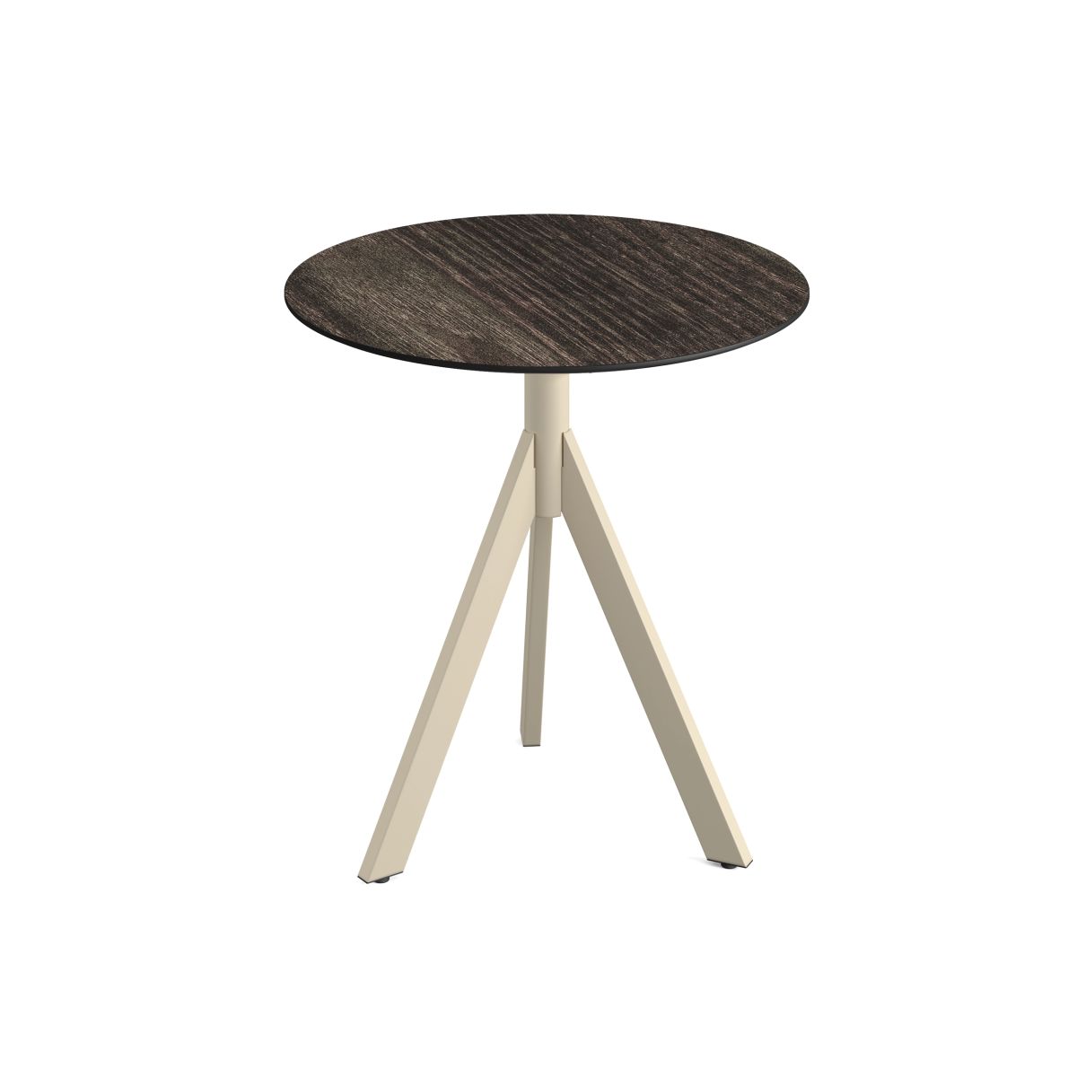 Feros Infinity Tripod Terrassentisch frame + HPL Ø70 cm 74x70 cm (HxØ); sand/dunkelbraun; rund