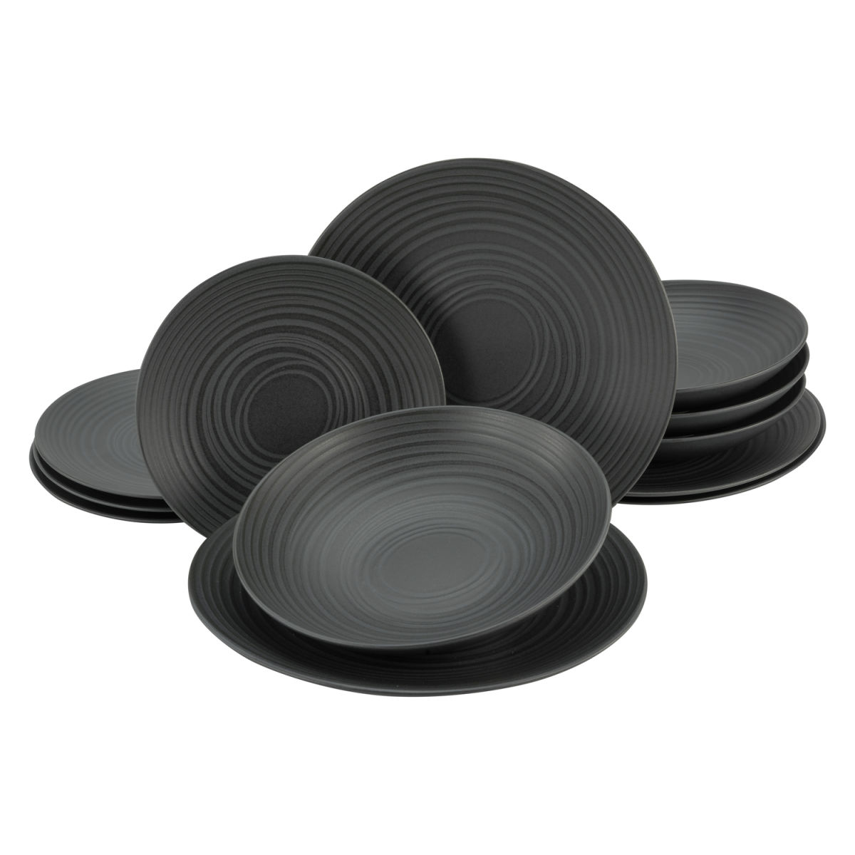 CreaTable Lava Stone - Tafelservice 12-tlg schwarz