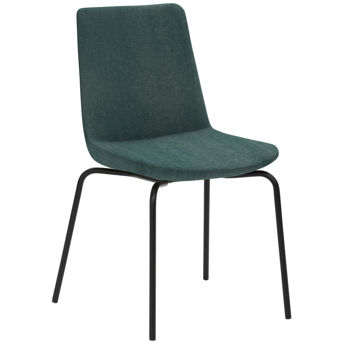 Mayer Sitzmöbel Freischwinger Stuhl Samt Stoff 48x54x87 cm (BxTxH); Sitz petrol, Gestell schwarz