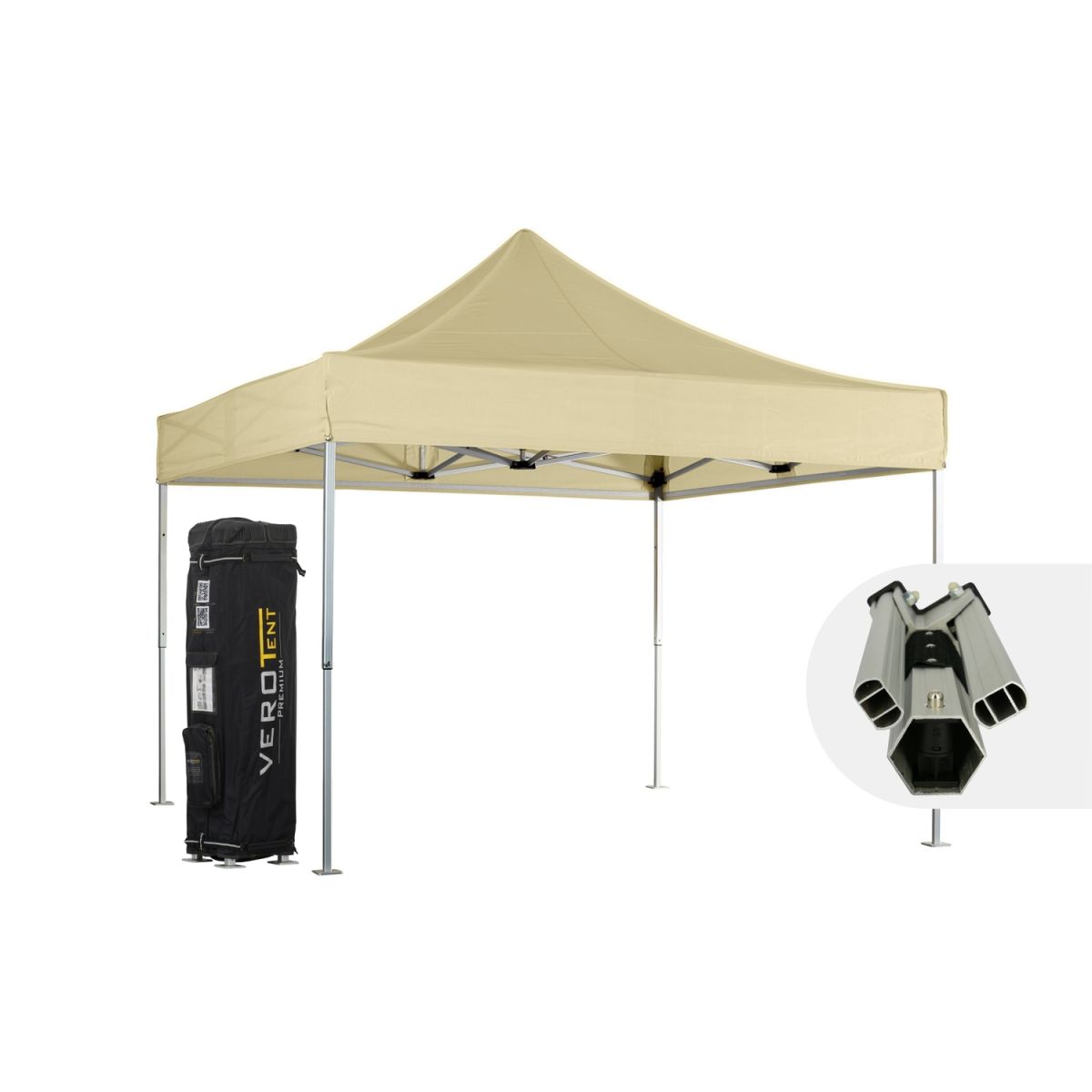 VeroTENT VeroTENT Faltpavillon 4x4m Luxea mit Dach 400x400x400 cm (LxBxH); beige