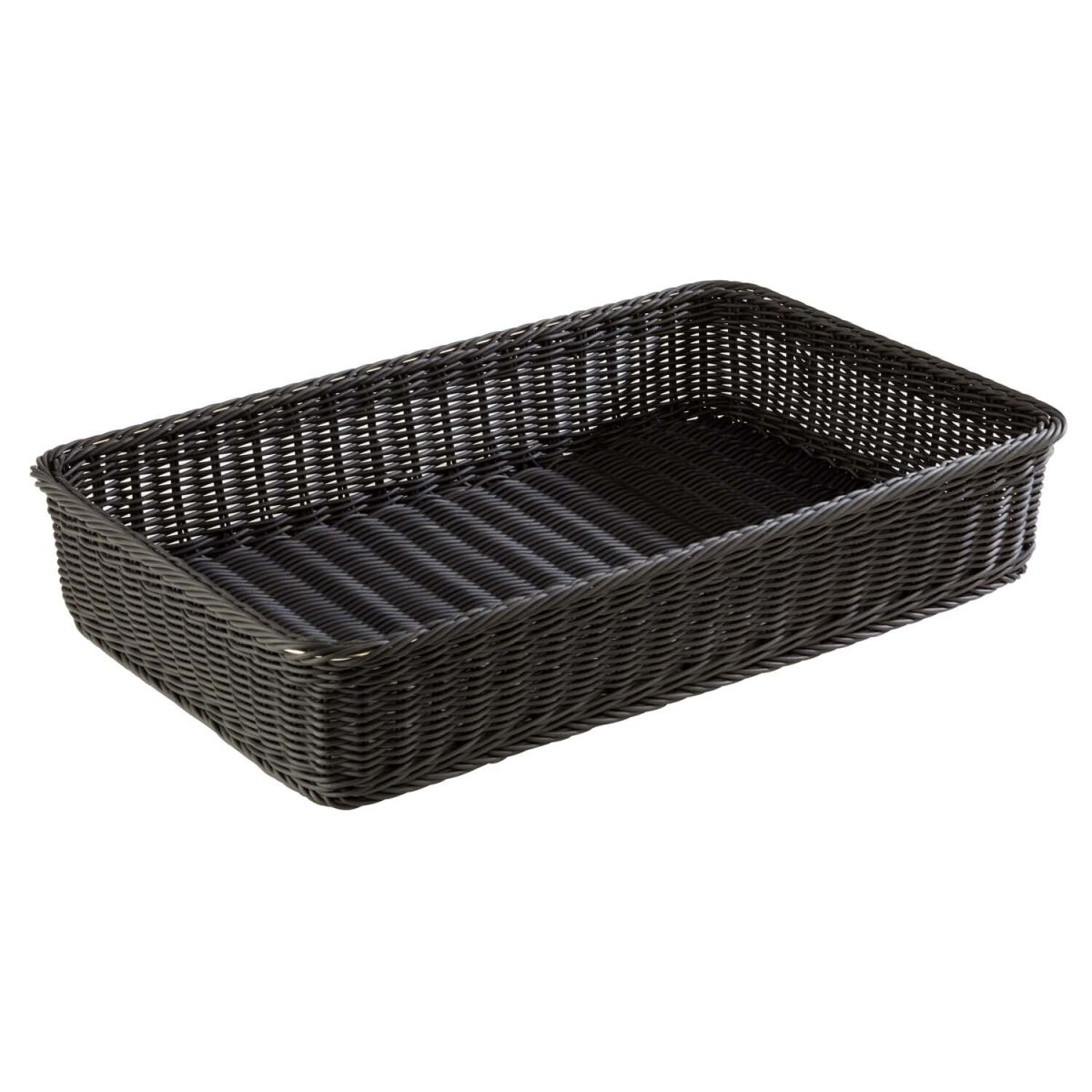 APS PROFI LINE mand, GN 1/1; Maat GN 1/1, 53x32.5x10 cm (LxBxH); zwart; rechthoekig