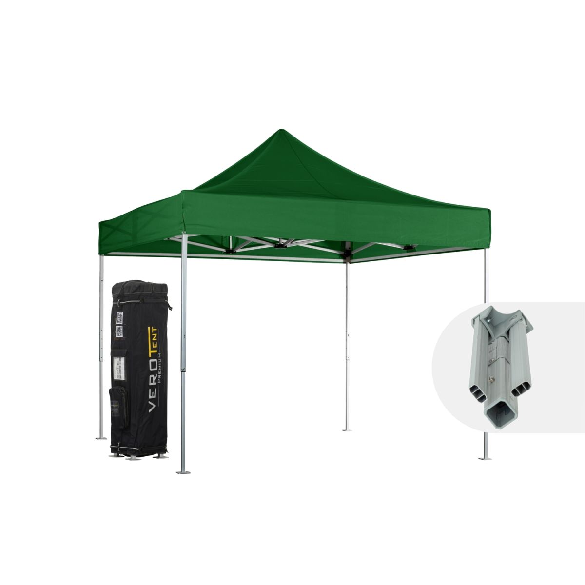 VeroTENT VeroTENT Faltpavillon 3x3m Classic mit Dach 300x300x330 cm (LxBxH); grün