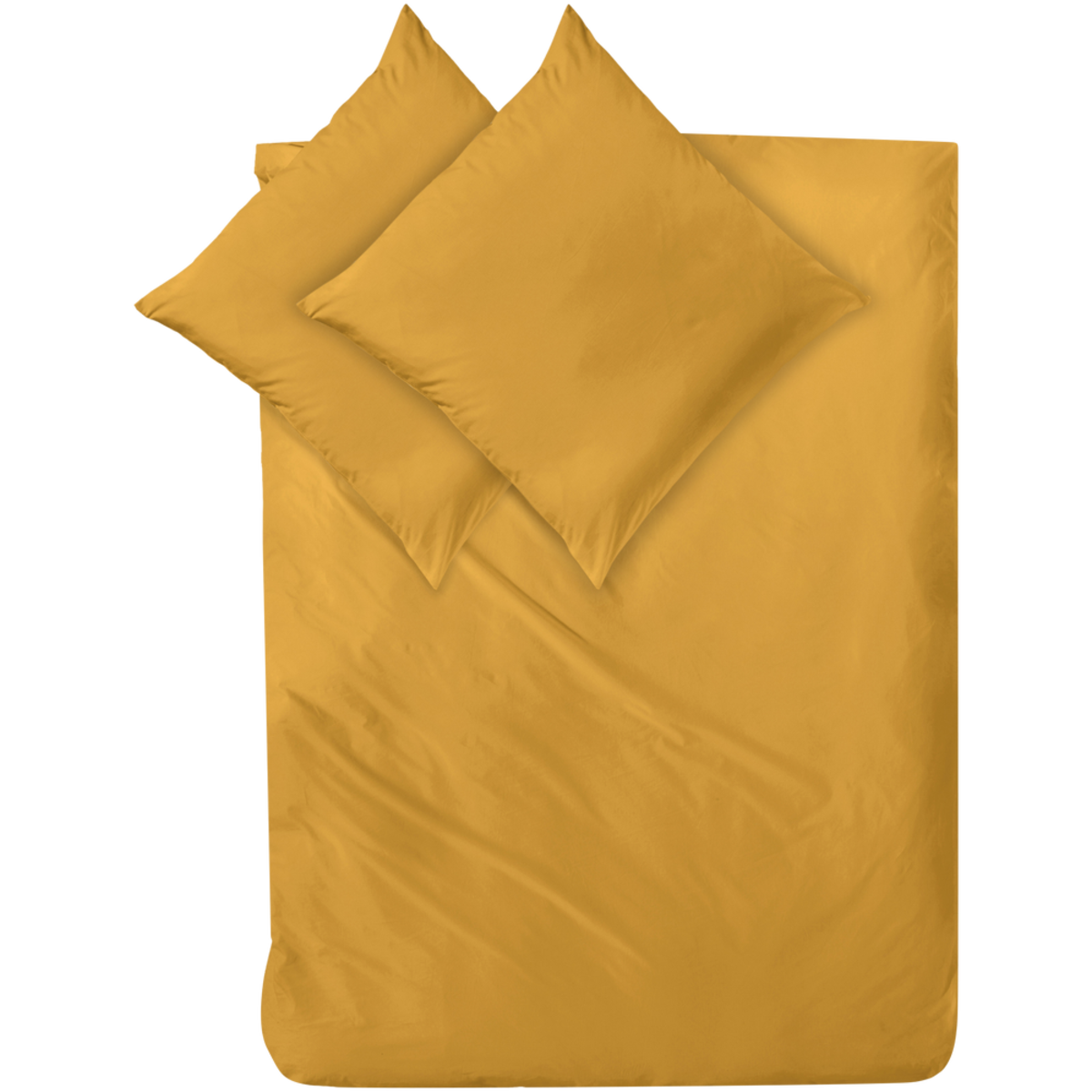 Decoper Decoper ® Mako-Satin Bettwäsche-Set aus 100% Baumwolle 200x200 cm (BxL), 80x80 cm (LxB); senf