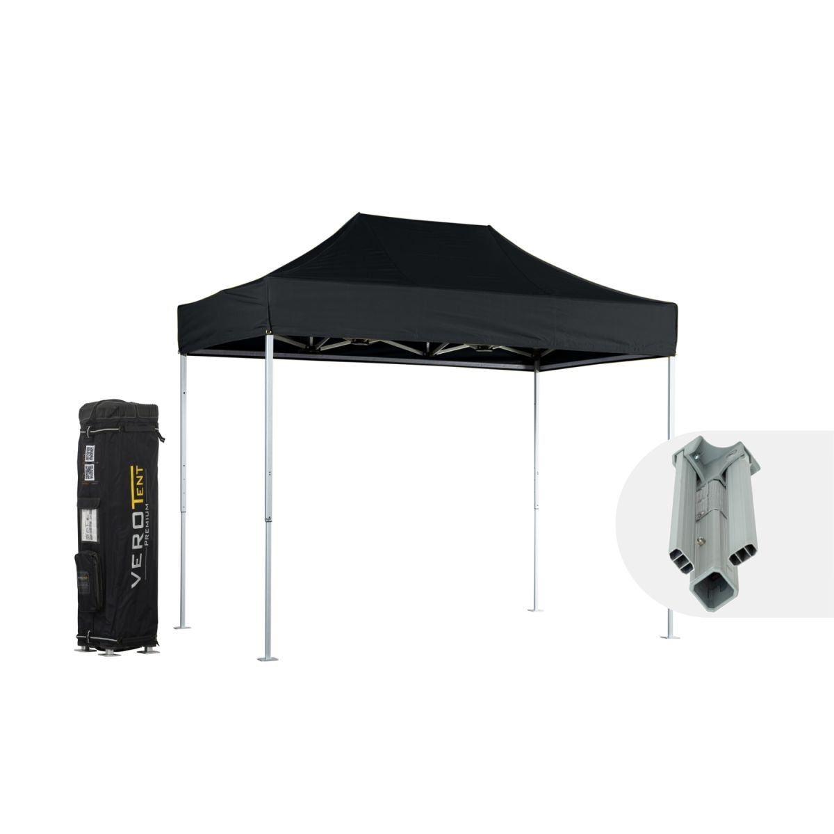 VeroTENT VeroTENT Faltpavillon 2x3m Classic mit Dach 200x300x296 cm (LxBxH); schwarz