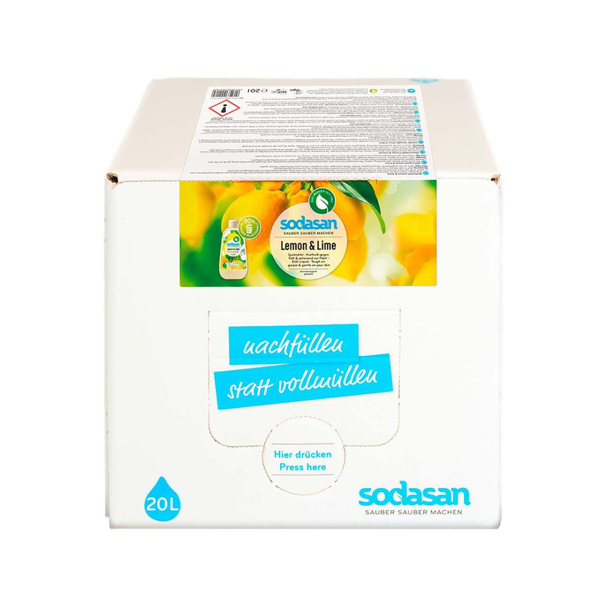 Sodasan Spülmittel 'Lemon & Lime' Bag in Box, 20 l; 20000 ml; weiß